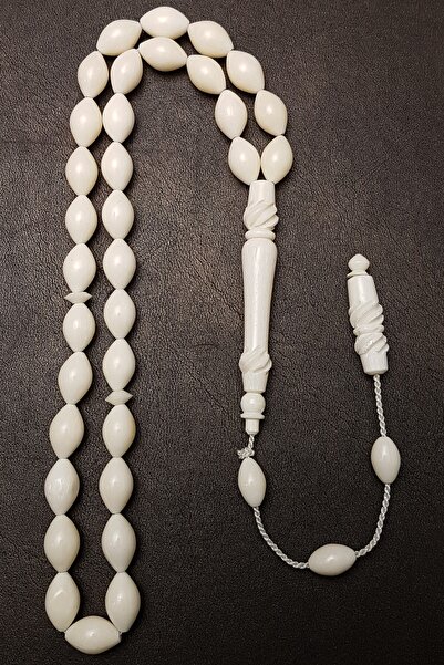 OTTOTESBİH Mărgele de rugăciune pentru bărbați, model Mevlevi, cu ciucuri, 7x11 mm, din os de cămilă