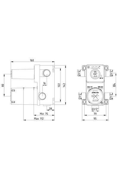 Eca Built-in Bathroom BatFlush Mounted Group 3 Way Black102166301c1