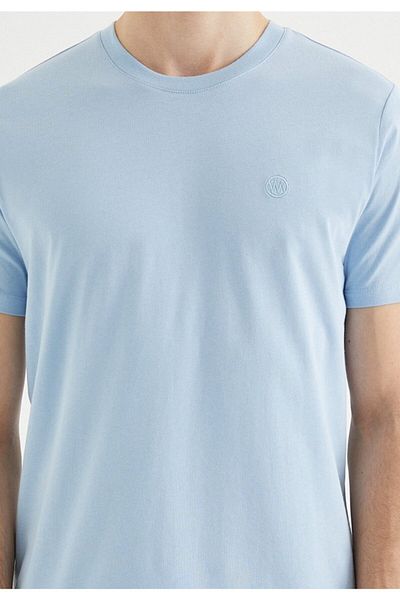 WESTMARK LONDON Tricou pentru bărbați, albastru, cu gât crew, din bumbac, cu croiala normală -vital