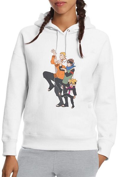 QIVI Anime Naruto Boku Dake Ga Inai Γυναικεία πλεκτή μπλούζα με κουκούλα με στάμπα μακρυμάνικη