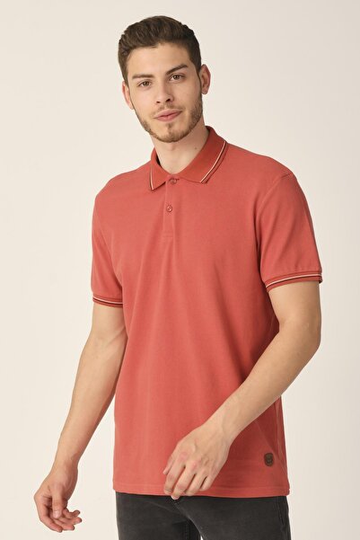 ALEXANDERGARDI Men's Orange Regular Fit Polo Neck T-shirt (e21-8102)
