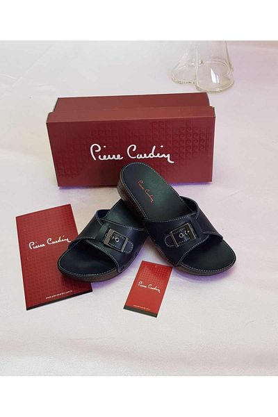 Pierre Cardin Women's Navy Blue Full Orthopedic Esem Slippers