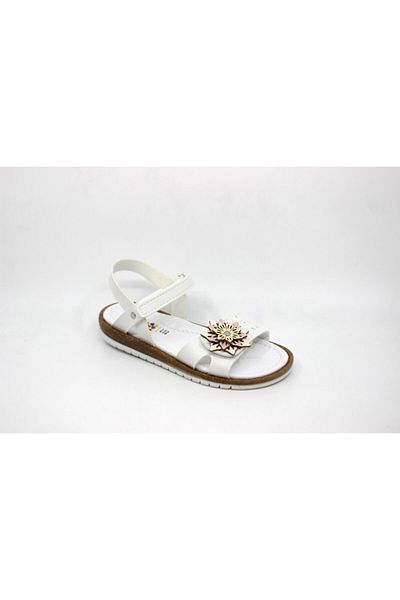 Zerhan Sandale albe cu velcro pentru fete Wendy 23