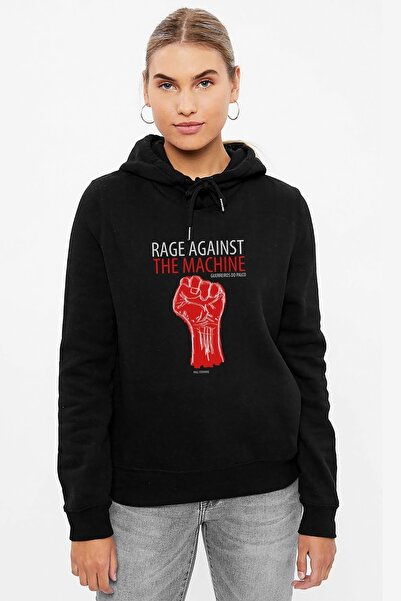 QIVI Rage Against The Machine Capa Rage Štampano Crna ženska Pleteno majica s...