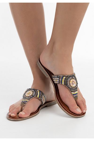 USHA FESTIVAL Sandalen mit Perlenstickerei Rakata