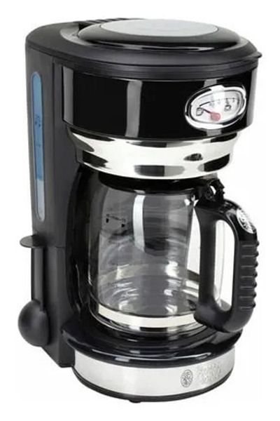 RUSSELL HOBBS Retro Classic Black Glass Jug Coffee Machine