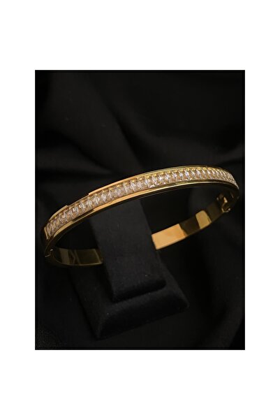 rosshine Gold Su Yolu Baget Taşlı Kelepçe Çelik