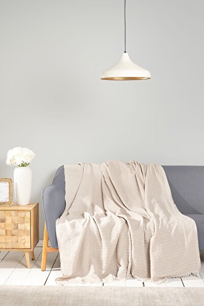 Karaca Home Bety Beige Sofa Cover TV Blanket Single 170 Cm X 210 Cm