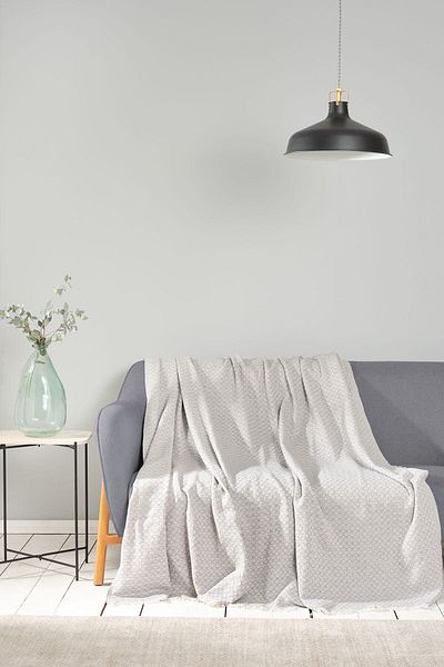 Karaca Home Bety Gray Sofa Cover TV Blanket Single 170 Cm X 210 Cm