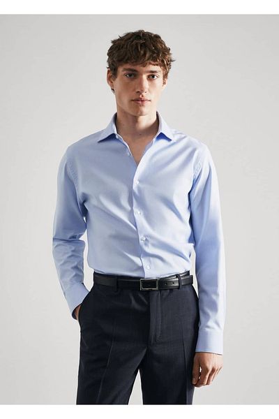 MANGO Man Bavlněná popelínová košile slim Fit