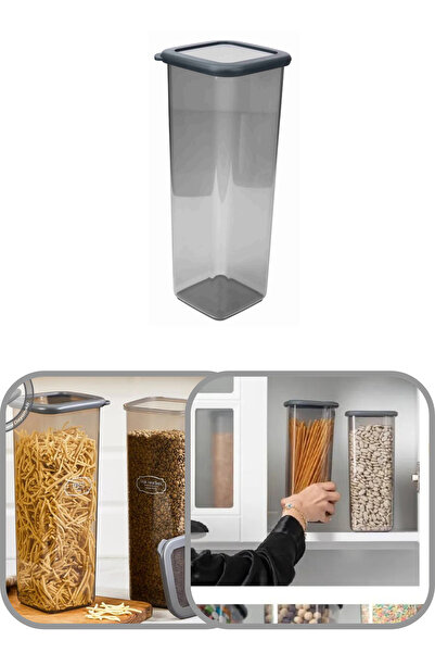 Eynel حاوية تخزين مربعة شفافة سعة 2000 مل، غطاء من السيليكون محكم الغلق لحبوب...