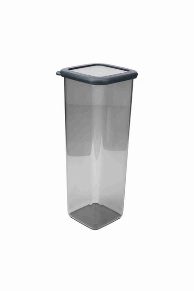 Eynel 2000ml Gray Square Storage Container Silicone Lid Airtight Dry Groceries Coffee Pulses Pasta Box