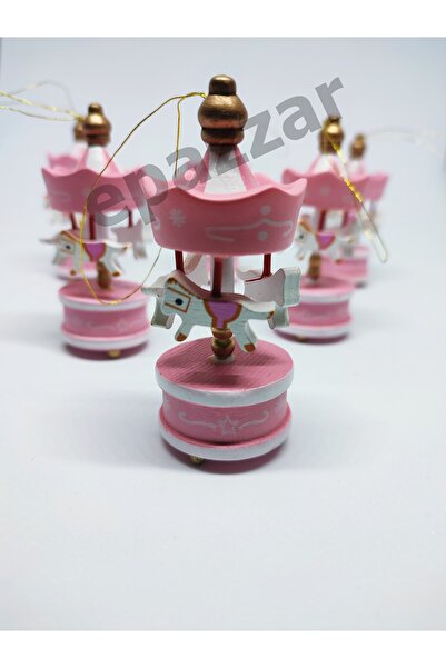 La Push Concept Yılbaşı Ağaç Süsleme 12li Pembe Ahşap Mini Atlı Karınca Nostaljik El Yapımı Atlı Karınca 12li Süs