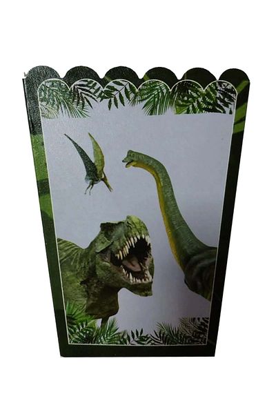 TURKUAZ PARTY Corn Box - Dinosaur - 15x15 Cm