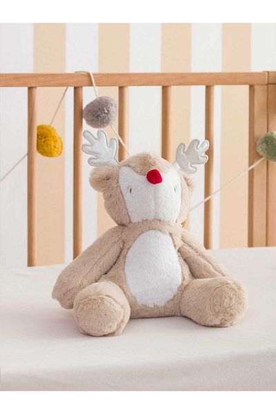 LC Waikiki Embroidered Filled Plush Soft Deer Toy Throw Pillow 31 cm