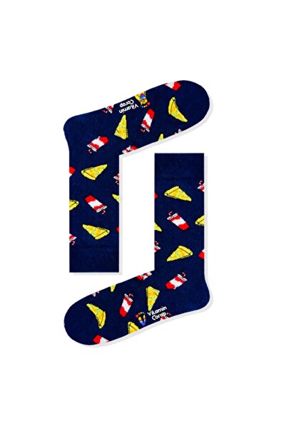 Limmon Store جوارب بيتزا باللون الأزرق الداكن