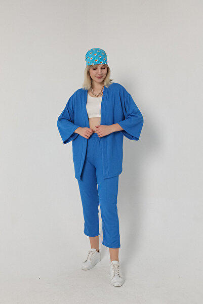 SEVENLINE WOMEN'S KIMONO BÜRÜMCÜK TOP AND BOTTOM SET