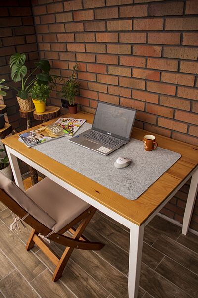 garaccu Space Patterned Desk Organizer and Gaming Mouse Pad, Desktop Organizer Matte Gray 50x100 Cm