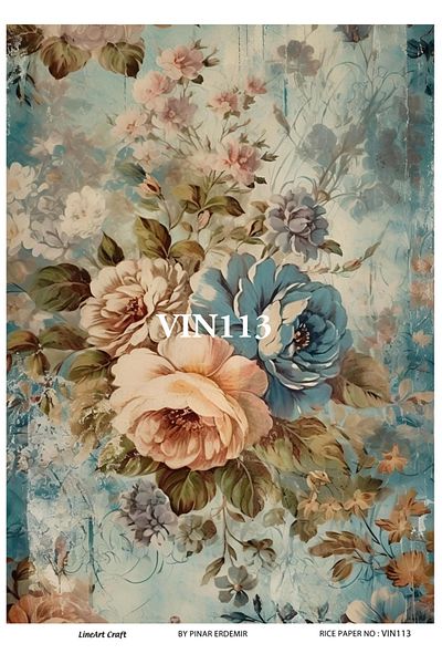LİNEART Brass Patterned LineArt Decopage Paper - LA-VIN113