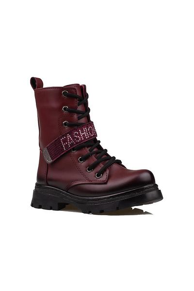 Trend Adımlar Claret Red Fashion Girl's Zippered Boots
