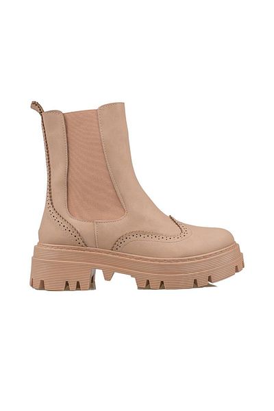 Trend Adımlar Γυναικείες casual μπότες Cream Bloom Thick Sole