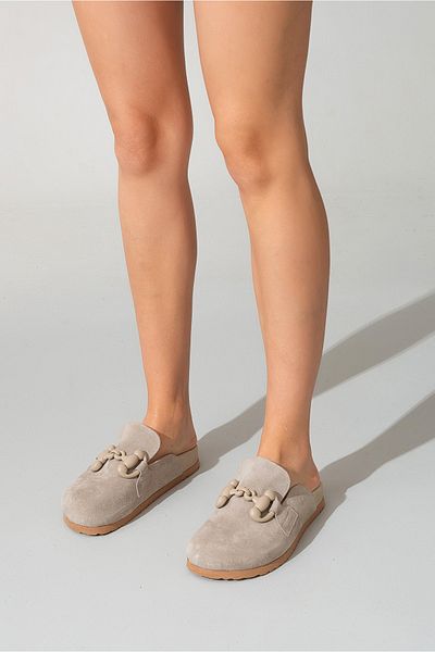 Zeynep Sıradağlı Γυναικείες Παντόφλες Bento Beige Suede