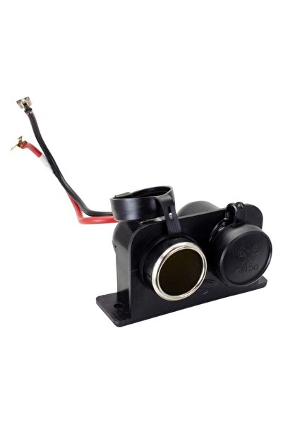 Motorobit Çiftli Dişi Araç Çakmak Soketi - 20cm Kablolu