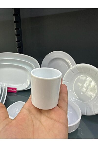Hibana Melamin X6 Adet Kürdanlık 5cm Beyaz (çap:5cm Yuk:5.6cm 47gr)