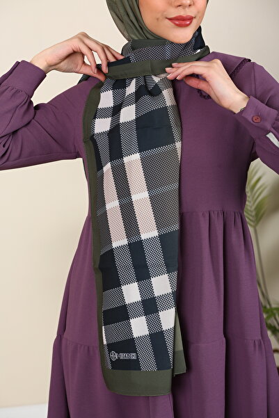 ERGÜL Medina Silk Patterned Plaid New Season Shawl