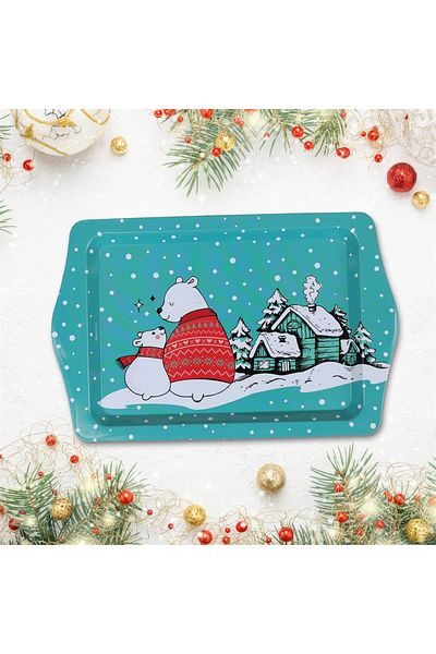 Myros Green Polar Bear Mini Metal Tray