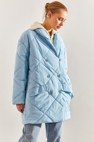 Bianco Lucci Dámský oversize puffer kabát na knoflíky