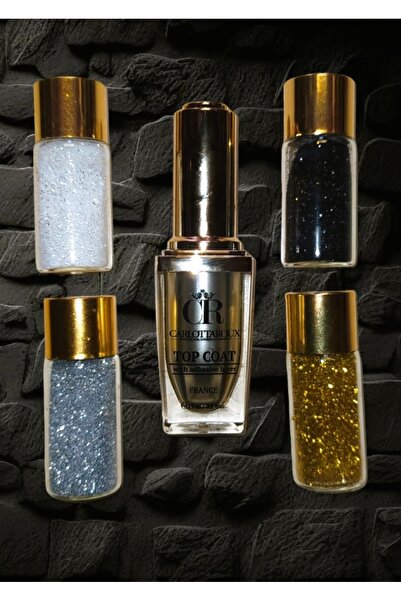 cr Top Coat With Adhesive Layer 15 ml + 4 renk tırnak tozu