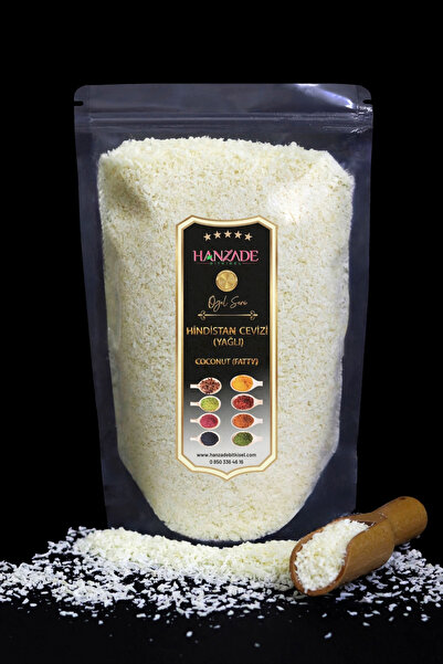 Hanzade Bitkisel Hindistan Cevizi Iri Taneli Rende 250 gr - Yağı Alınmamış Ta...