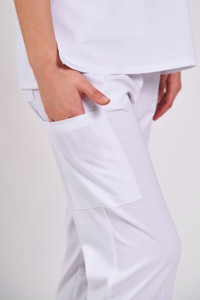 Owlet Medikal Lycra White Zipper Detailed Jersey