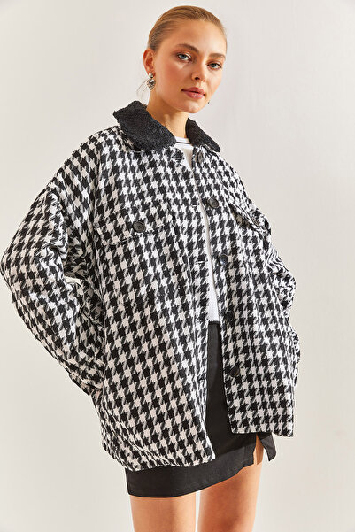 Bianco Lucci Dámský kabát se vzorem Houndstooth