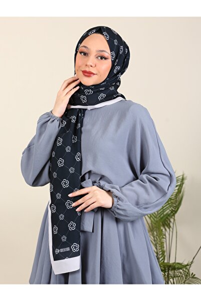 ERGÜL Hijabchi Classic Desenli Medine Ipeği Şal