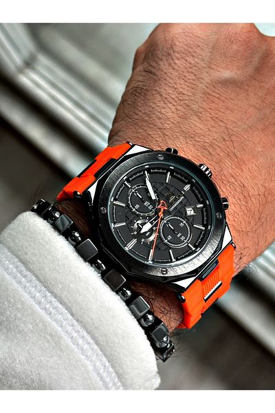Navimarine Orange Color Functional Mechanism Men's Wristwatch + BRACELET WITH GIFT