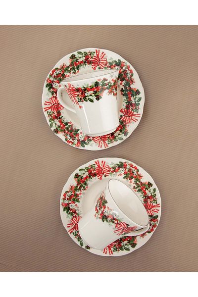 Bursa Porselen Dekor Ornaments silver gilded tea cup set for 2 people