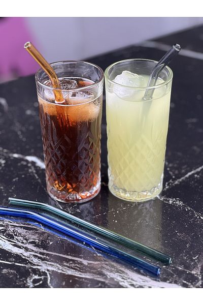 Tinsmith 4 قطع من عصا تنظيف القش الزجاجية الملونة