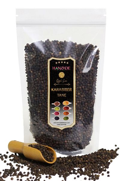 Hanzade Bitkisel Black Pepper Grain 50 Gr - High Caliber, Coarse Grain