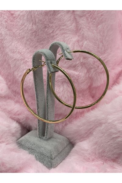 artistik bijuteri steel hoop earrings 5cm in diameter