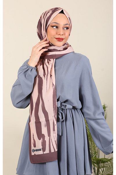 hijabchi Σειρά Zebra με μοτίβο εισαγόμενο μεταξωτό σάλι Medina - Νέες συλλογές |   Καφές με γάλα