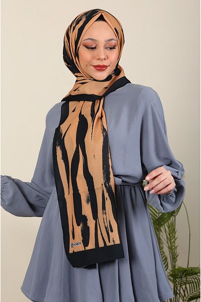 hijabchi Şal Medina importat cu model zebră - colecţii noi |   Aur
