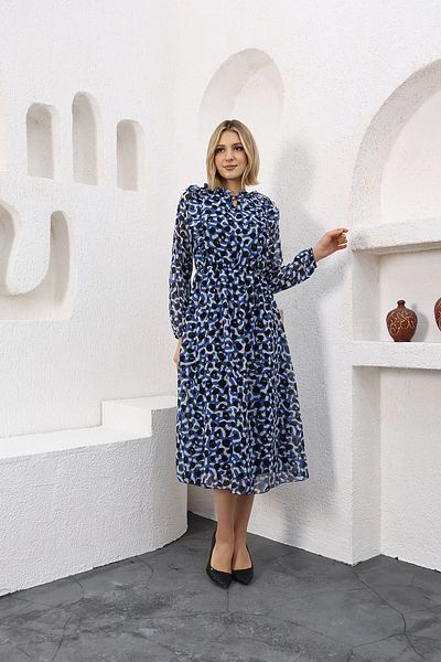Neşeli Butik rochie de dama din sifon cu model cu talie elastica RSSN47