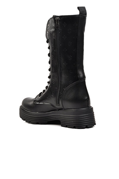 Pierre Cardin PC-52402 Černé vzorované dámské boty s fleecem uvnitř