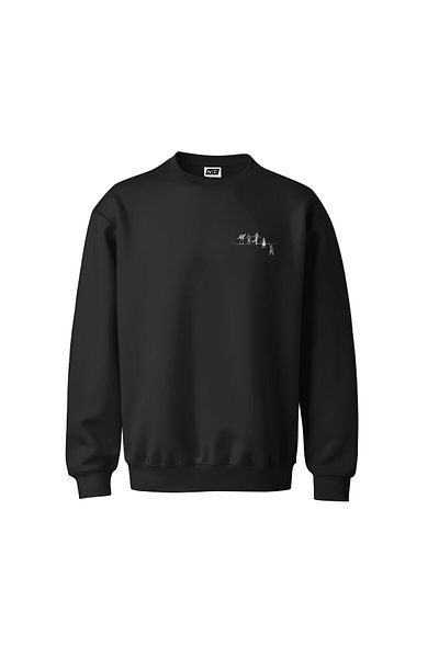 NoiCasuale Acrobat Pocket Minimal Design Digital Printed 3 Thread Ribbed Hoodless Sweatshirt
