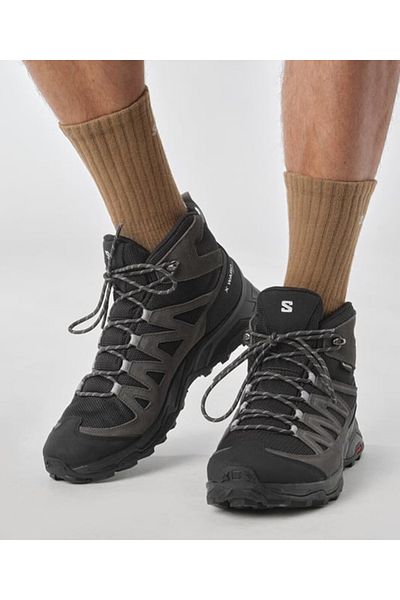 Salomon X Ward Leather Mid Gtx Waterproof And Cold Resistant Rugged Sole Men's Outdoor Shoes