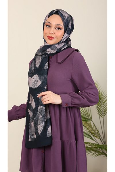hijabchi Δαχτυλίδι σάλι με μοτίβο από μετάξι Medina - Νέες συλλογές Black Mink