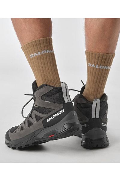 Salomon X Ward Leather Mid Gtx Waterproof And Cold Resistant Rugged Sole Men's Outdoor Shoes