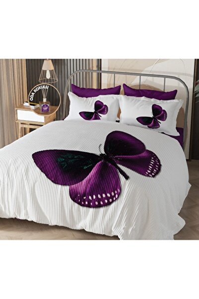 BEYZADE HOME 7 قطع بيضاء ليلية - مجموعة بيكيه معطرة مزدوجة